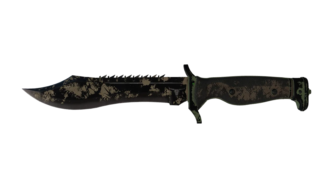 StatTrak™ ★ Bowie Knife | Forest DDPAT (Battle-Scarred) — Dust II light, front