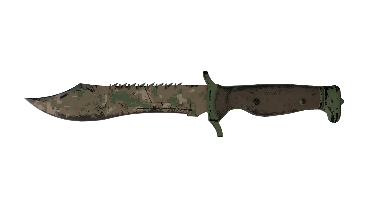 ★ Bowie Knife | Forest DDPAT (Well-Worn) — Dust II light, front
