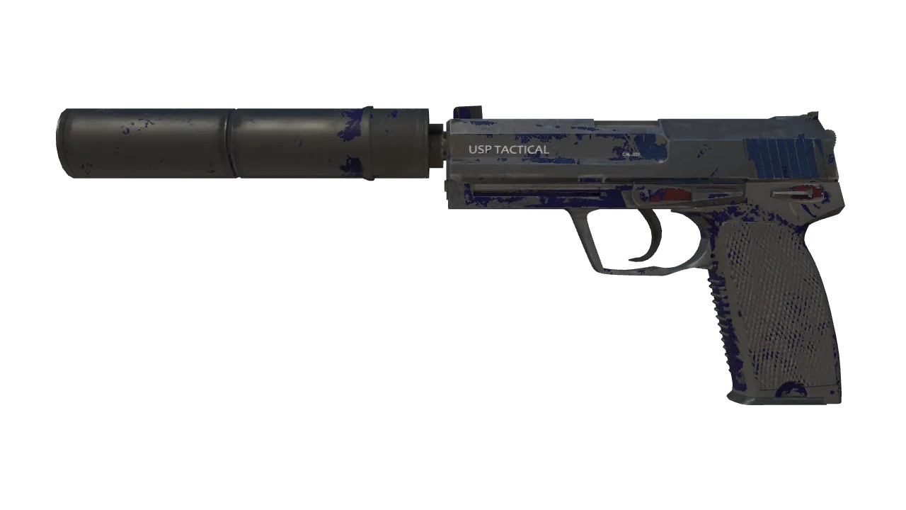 Souvenir USP-S | Royal Blue (Battle-Scarred) — Dust II light, front