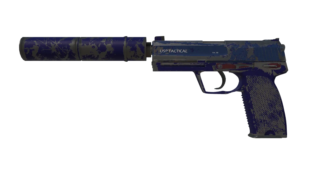 USP-S | Royal Blue (Well-Worn) — Dust II light, front