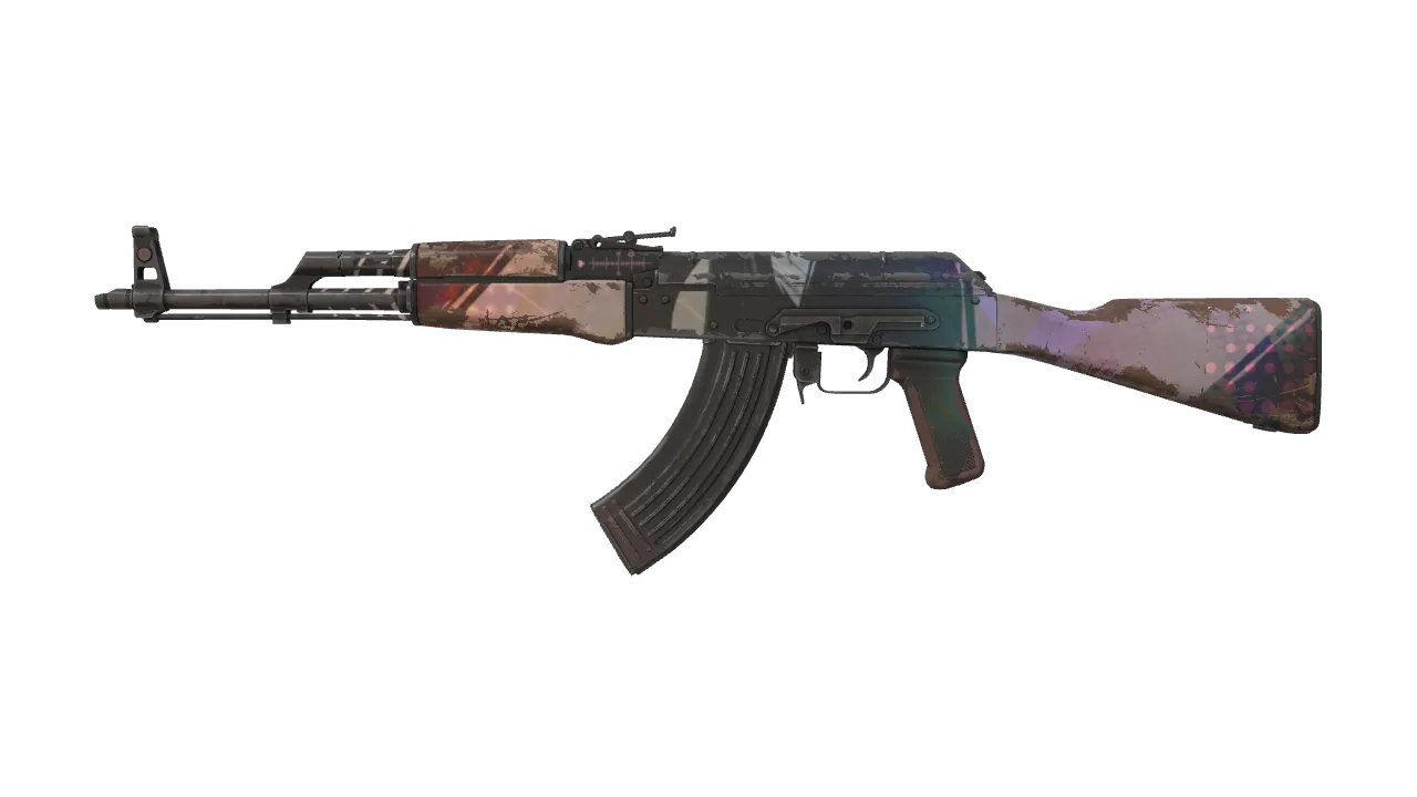 AK-47 | Crossfade (Well-Worn) — Dust II light, front