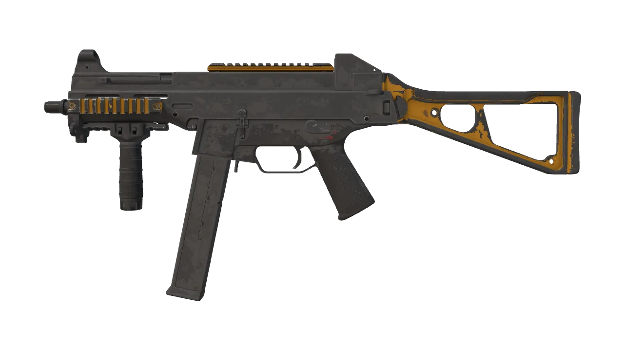Souvenir UMP-45 | Caramel (Battle-Scarred) — Dust II light, front