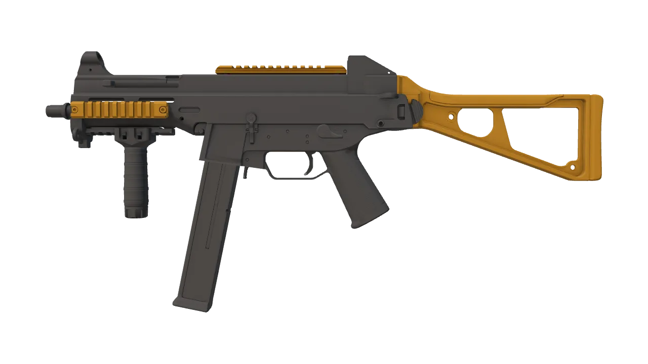 UMP-45 | Caramel (Factory New) — Dust II light, front