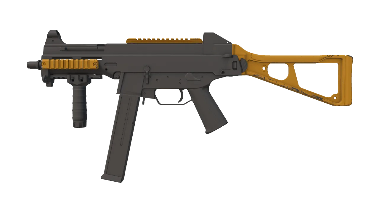 Souvenir UMP-45 | Caramel (Minimal Wear) — Dust II light, front