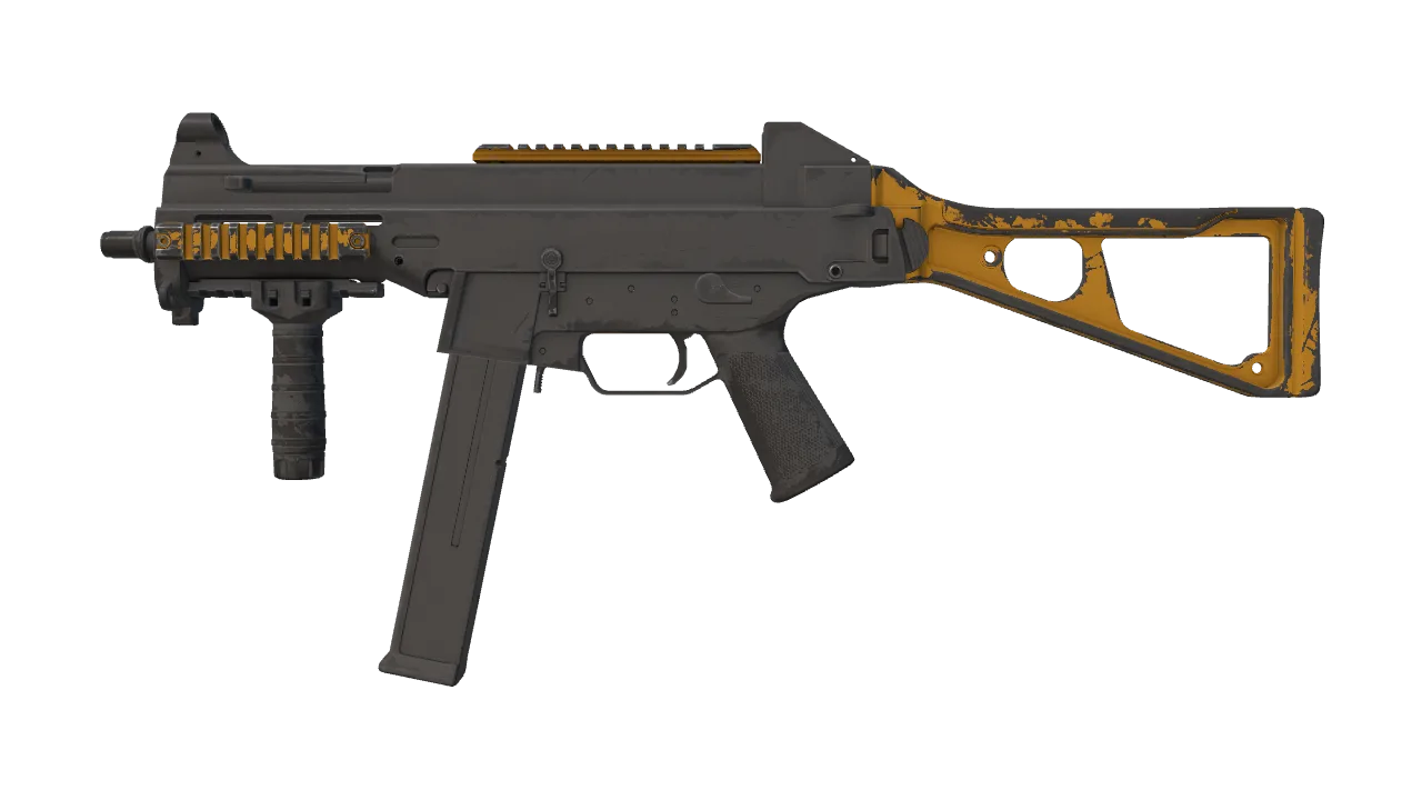 Souvenir UMP-45 | Caramel (Well-Worn) — Dust II light, front