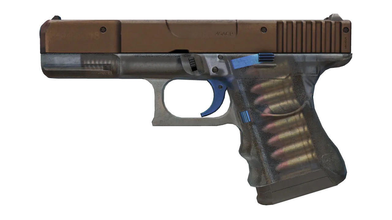 Souvenir Glock-18 | Clear Polymer (Battle-Scarred) — Dust II light, front