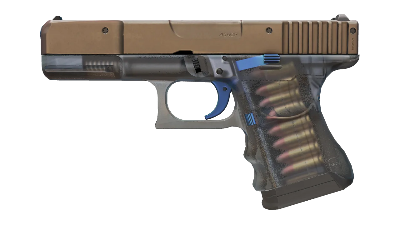 StatTrak™ Glock-18 | Clear Polymer (Minimal Wear) — Dust II light, front