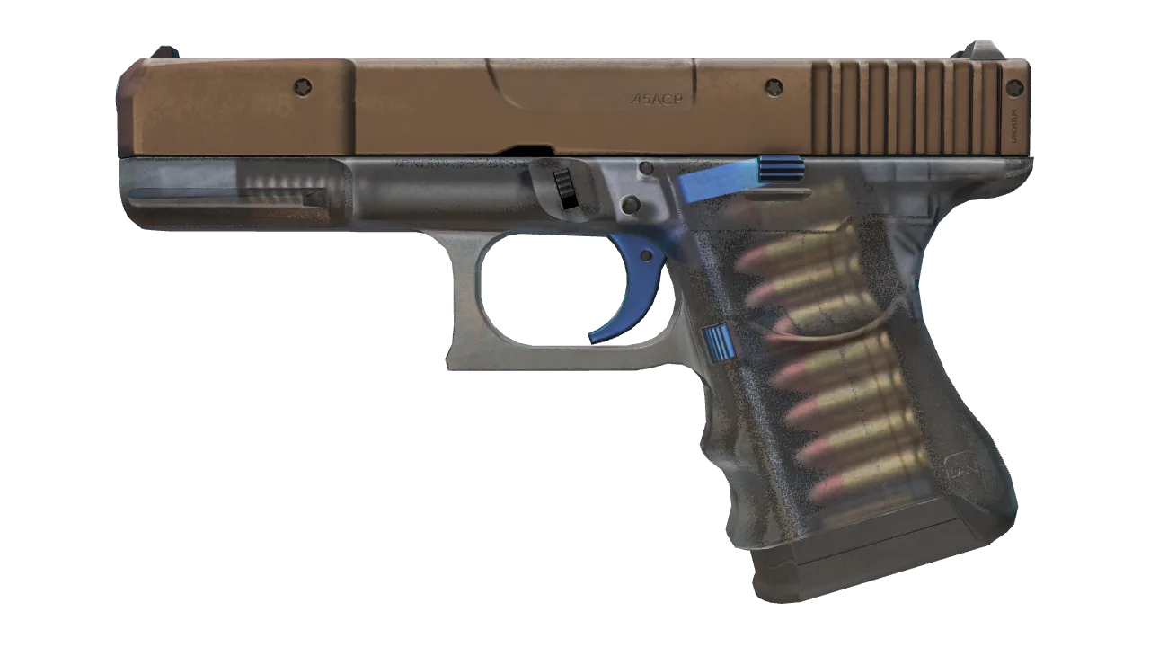 Glock-18 | Clear Polymer (Well-Worn) — Dust II light, front