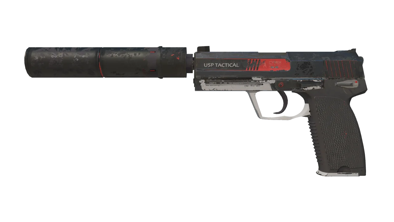 USP-S | Cyrex (Battle-Scarred) — Dust II light, front