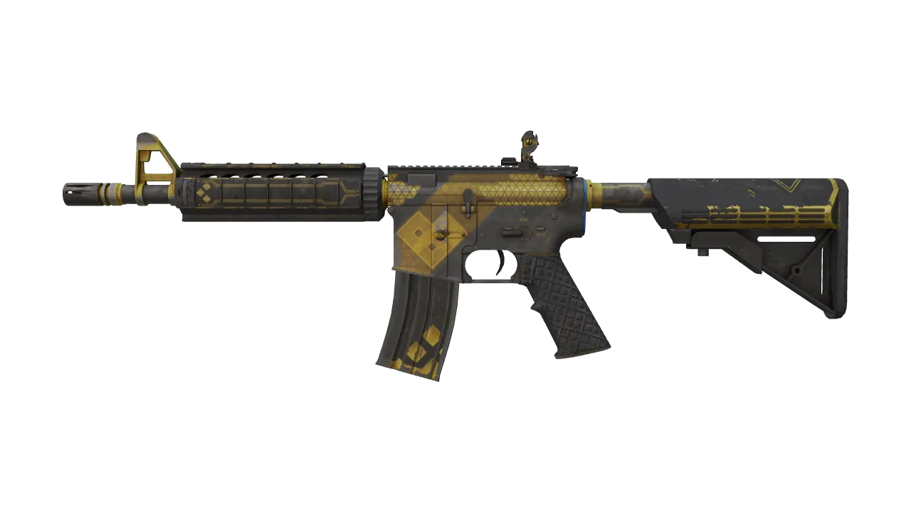 M4A4 | The Coalition (Battle-Scarred) — Dust II light, front