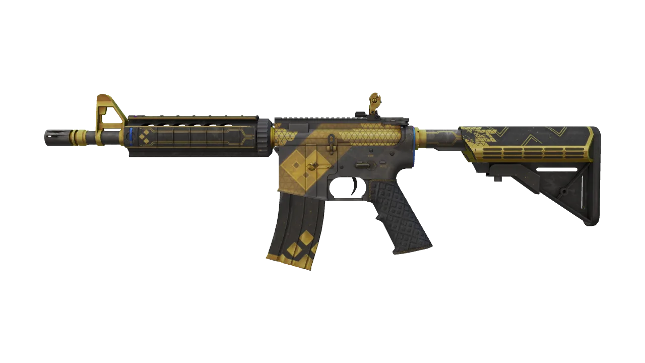 M4A4 | The Coalition (Field-Tested) — Dust II light, front