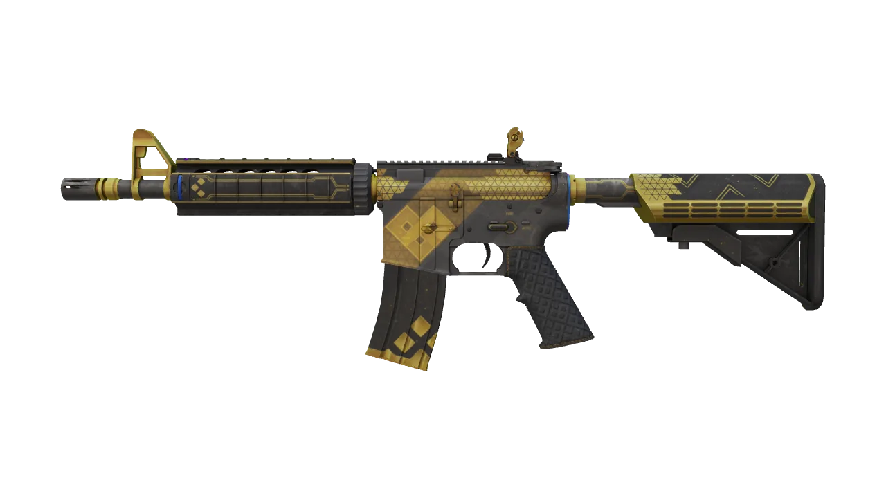 M4A4 | The Coalition (Minimal Wear) — Dust II light, front
