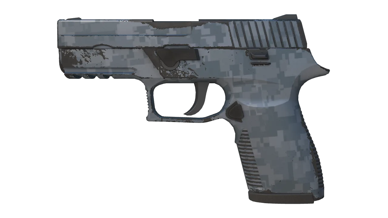 P250 | Steel Disruption (Field-Tested) — Dust II light, front