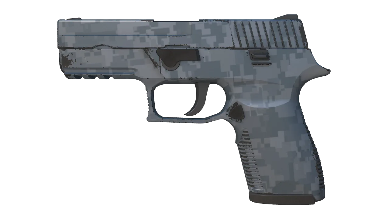 Souvenir P250 | Steel Disruption (Minimal Wear) — Dust II light, front
