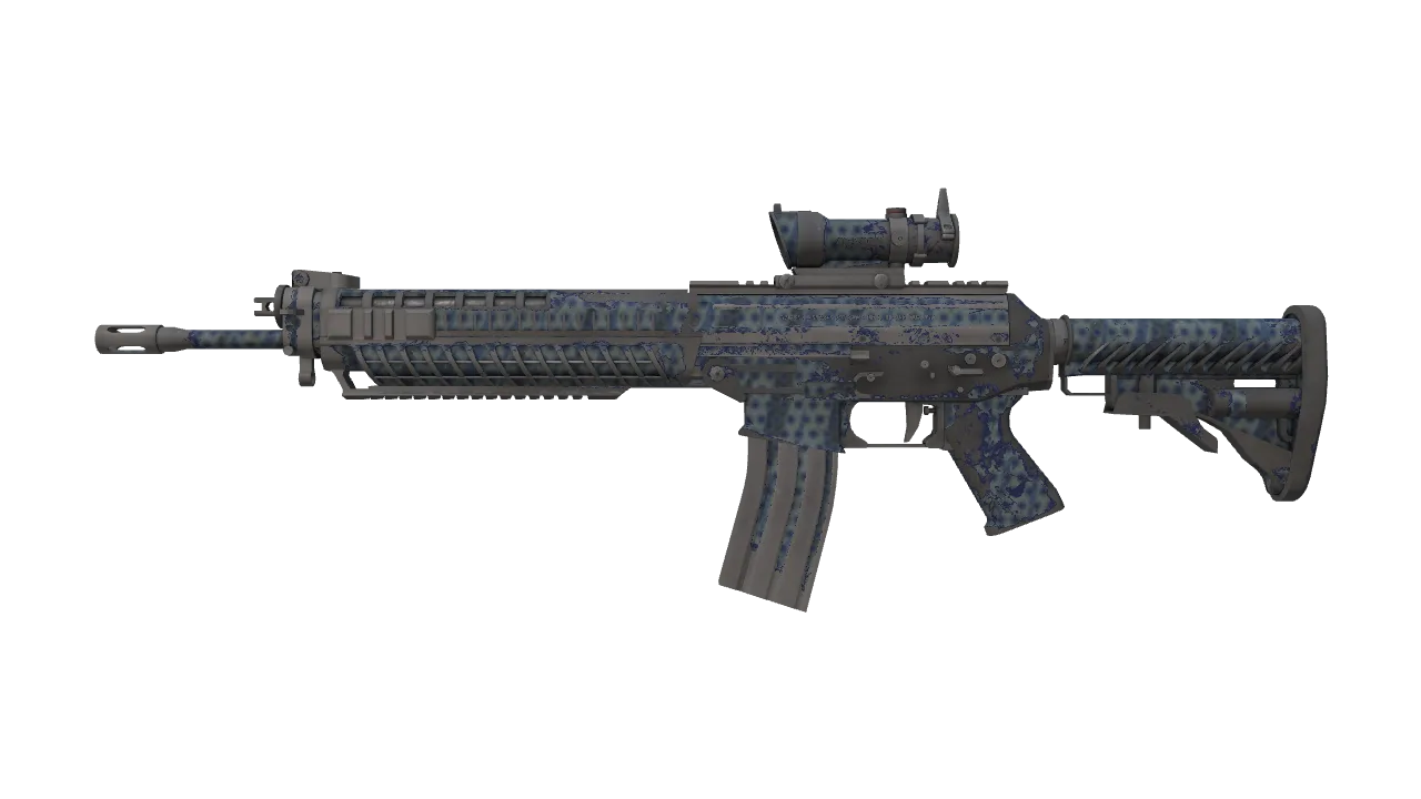 Souvenir SG 553 | Waves Perforated (Battle-Scarred) — Dust II light, front