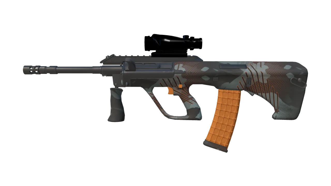 AUG | Amber Slipstream (Factory New) — Dust II light, front