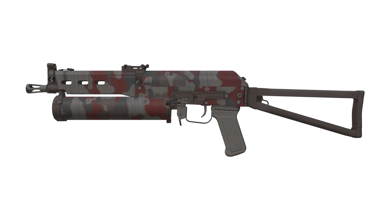 PP-Bizon | Wood Block Camo (Minimal Wear) — Dust II light, front