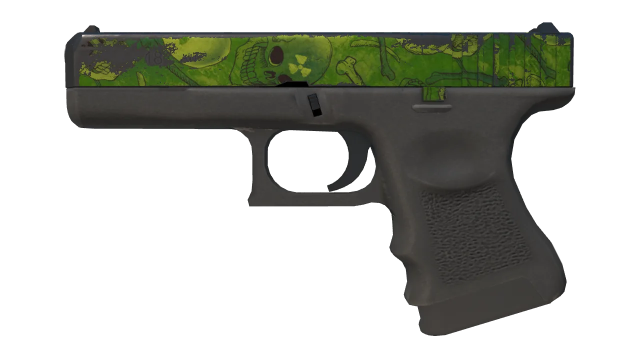 Glock-18 | Nuclear Garden (Battle-Scarred) — Dust II light, front