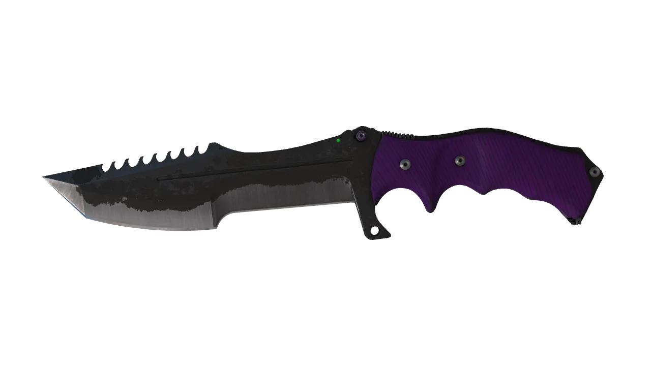 ★ Huntsman Knife | Ultraviolet (Battle-Scarred) — Dust II light, front