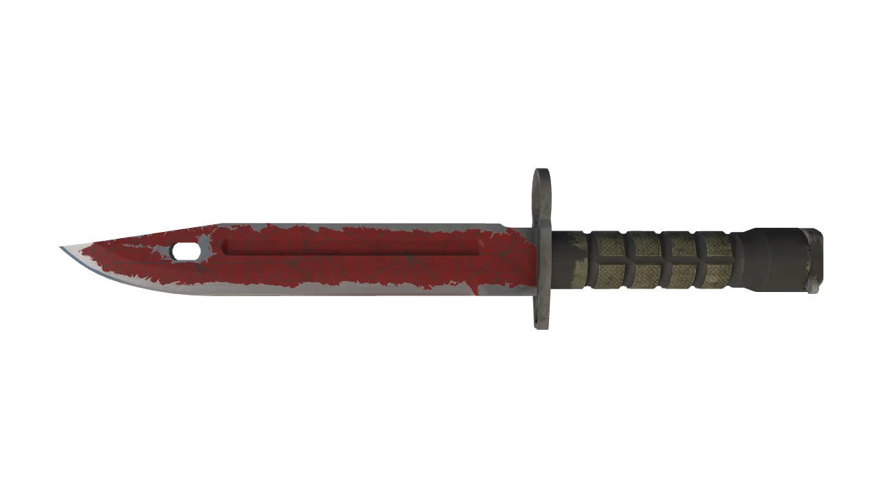 ★ Bayonet | Crimson Web (Well-Worn) — Dust II light, front