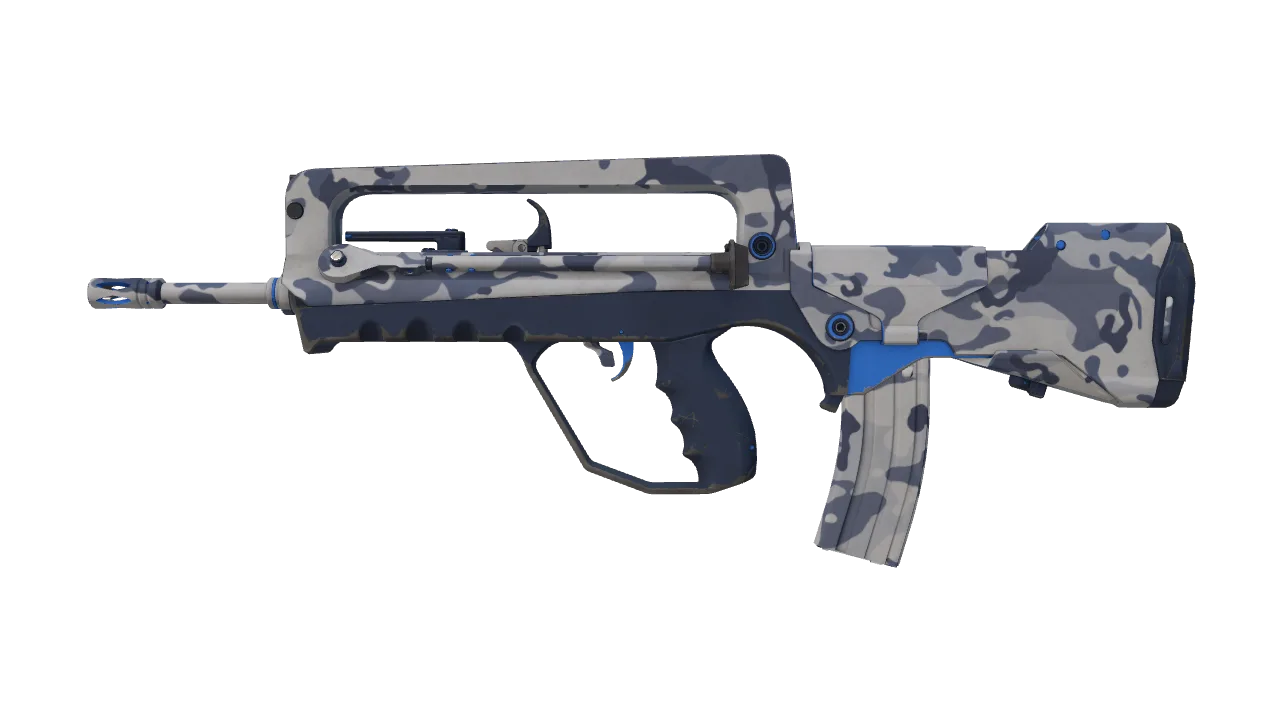 FAMAS | Yeti Camo (Field-Tested) — Dust II light, front