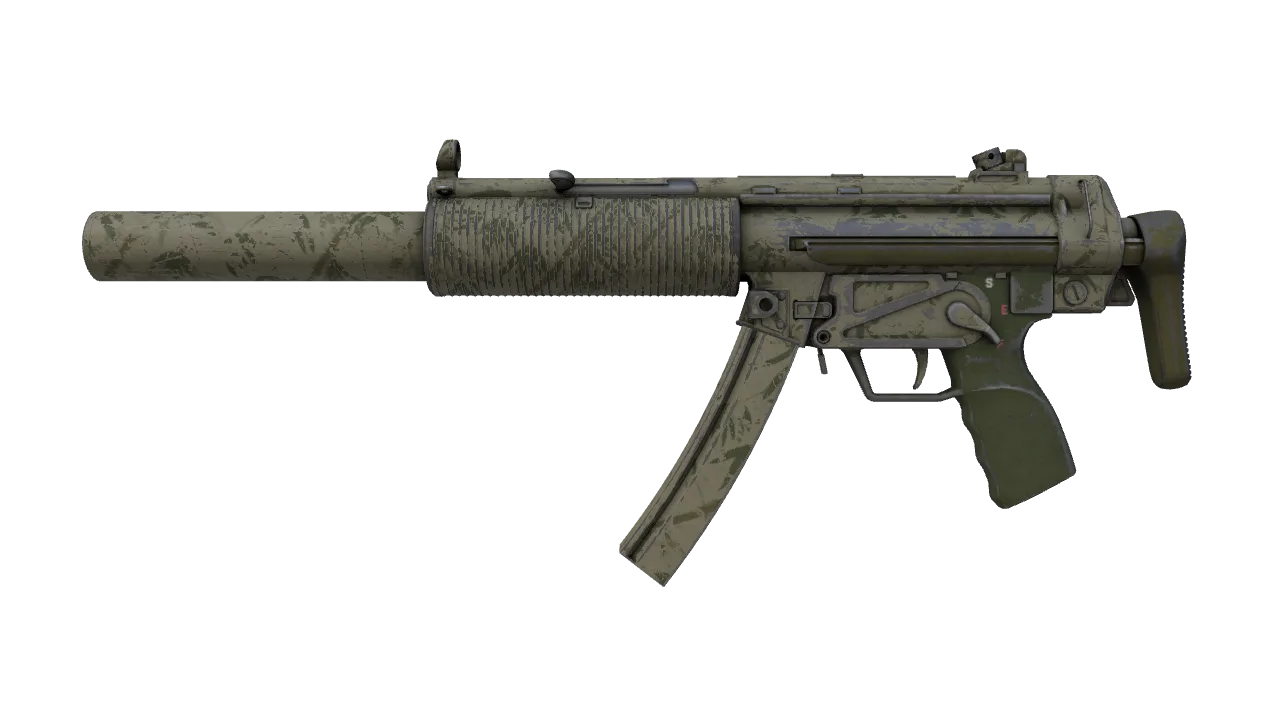 MP5-SD | Bamboo Garden (Battle-Scarred) — Dust II light, front