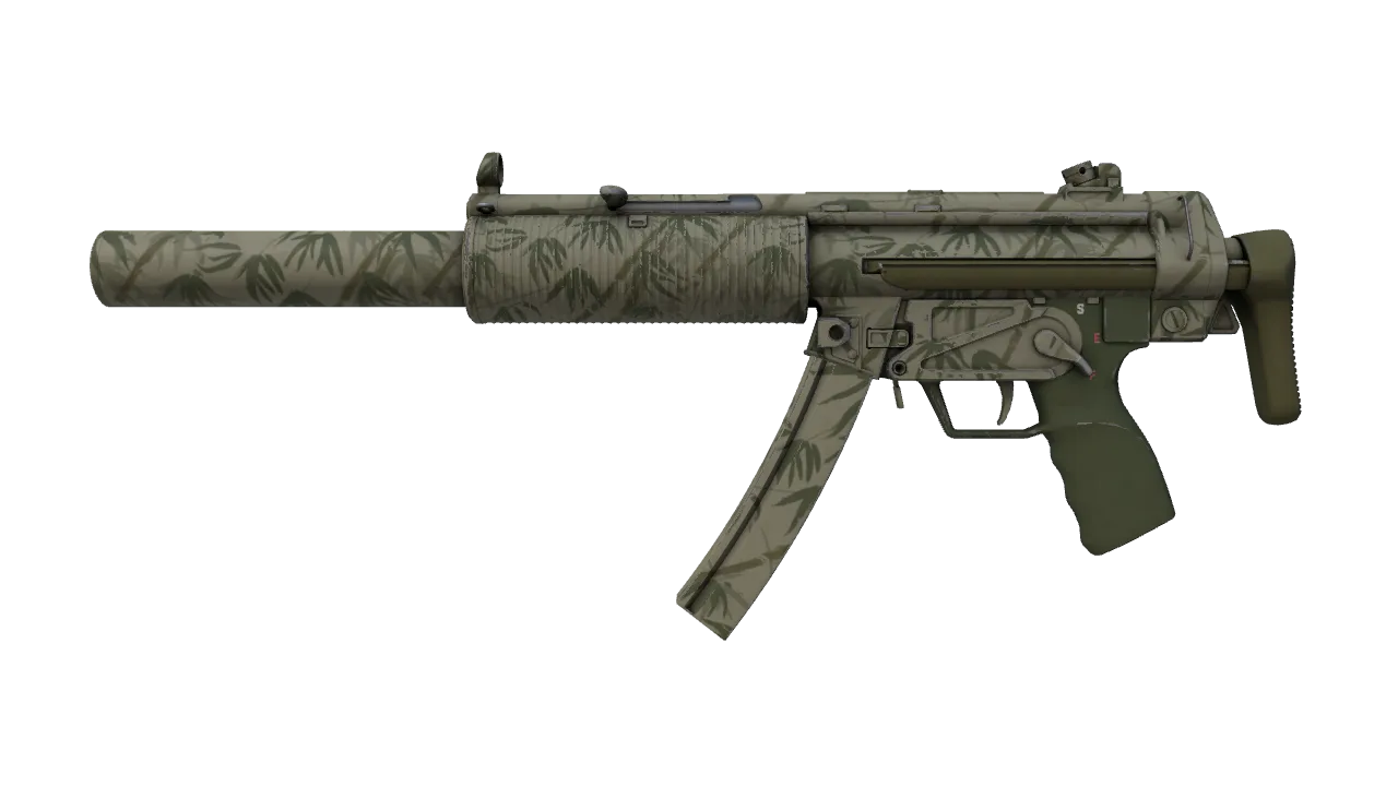 MP5-SD | Bamboo Garden (Field-Tested) — Dust II light, front