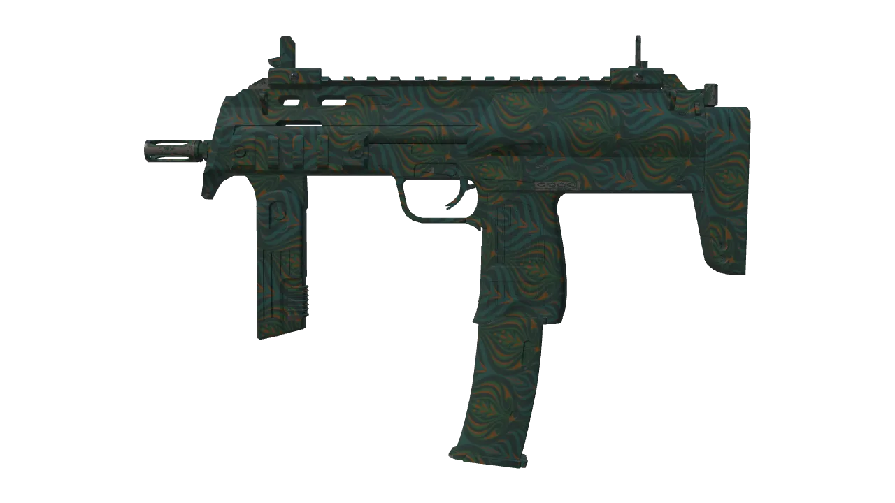 MP7 | Teal Blossom (Factory New) — Dust II light, front
