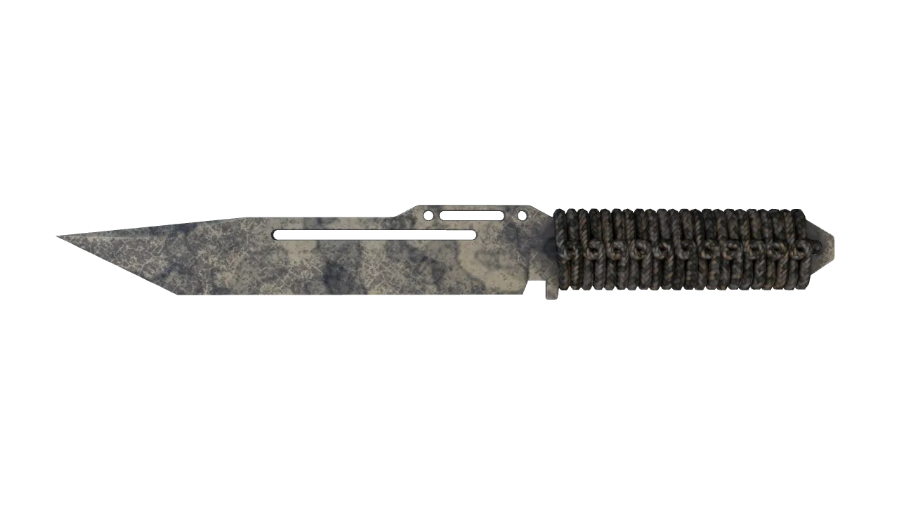 ★ Paracord Knife | Stained (Battle-Scarred) — Dust II light, front