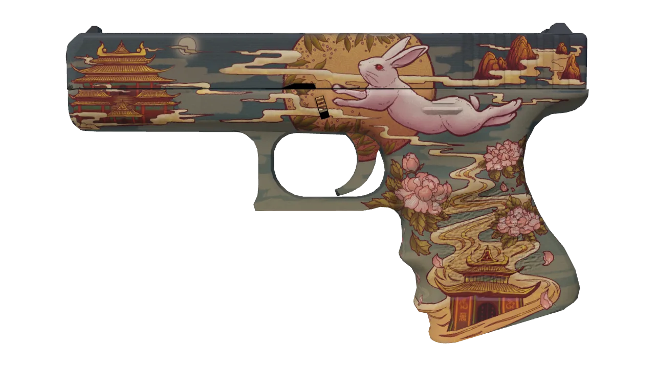 Glock-18 | Umbral Rabbit (Factory New) — Dust II light, front