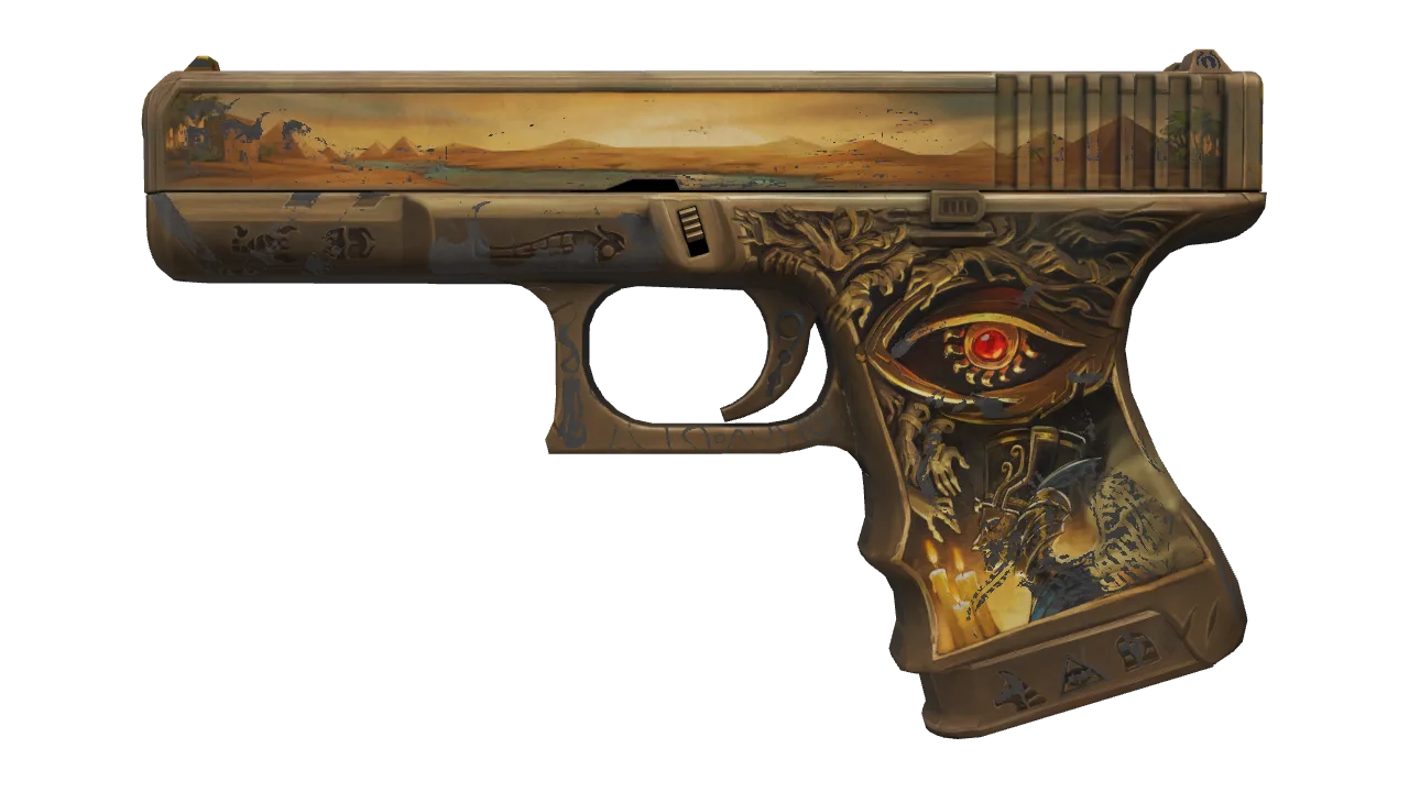 Souvenir Glock-18 | Ramese's Reach (Well-Worn) — Dust II light, front
