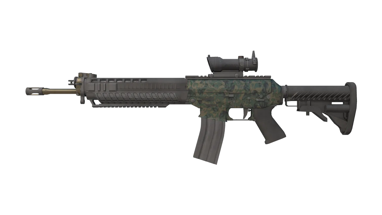 Souvenir SG 553 | Army Sheen (Field-Tested) — Dust II light, front