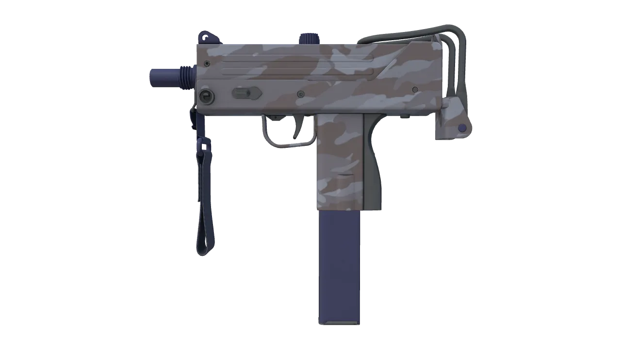 MAC-10 | Storm Camo (Factory New) — Dust II light, front