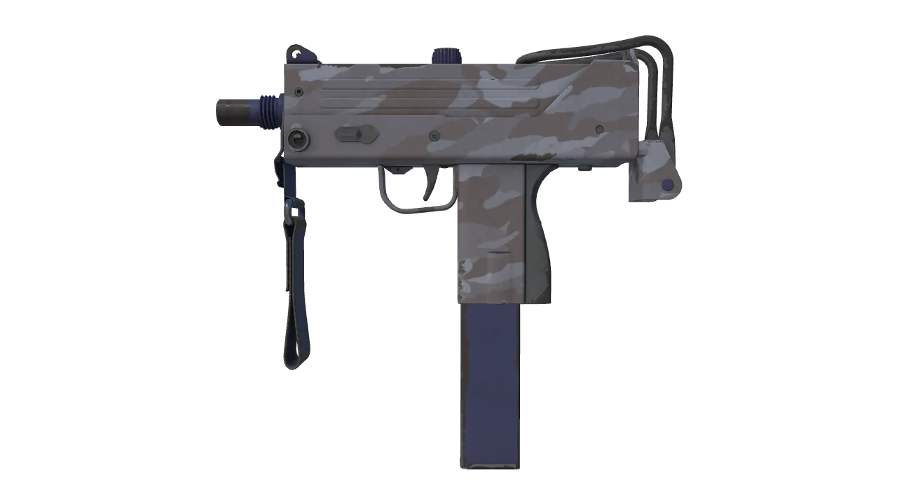 MAC-10 | Storm Camo (Field-Tested) — Dust II light, front