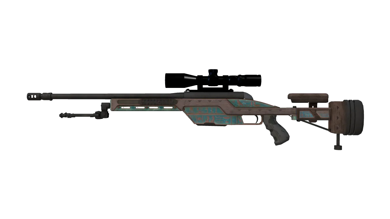 SSG 08 | Azure Glyph (Battle-Scarred) — Dust II light, front