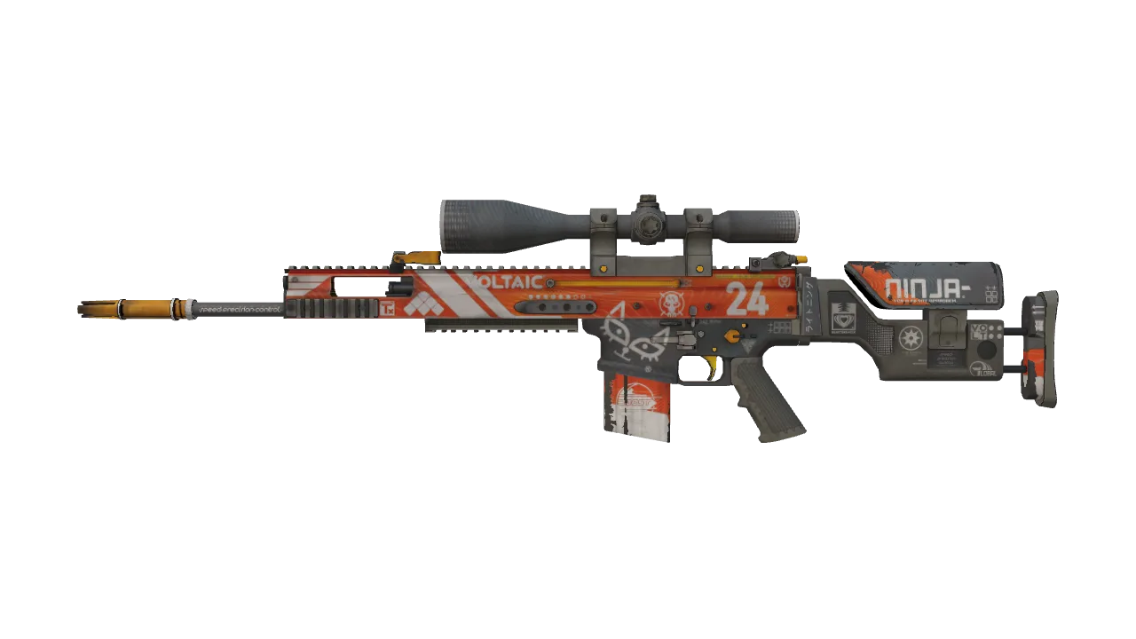 StatTrak™ SCAR-20 | Bloodsport (Field-Tested) — Dust II light, front