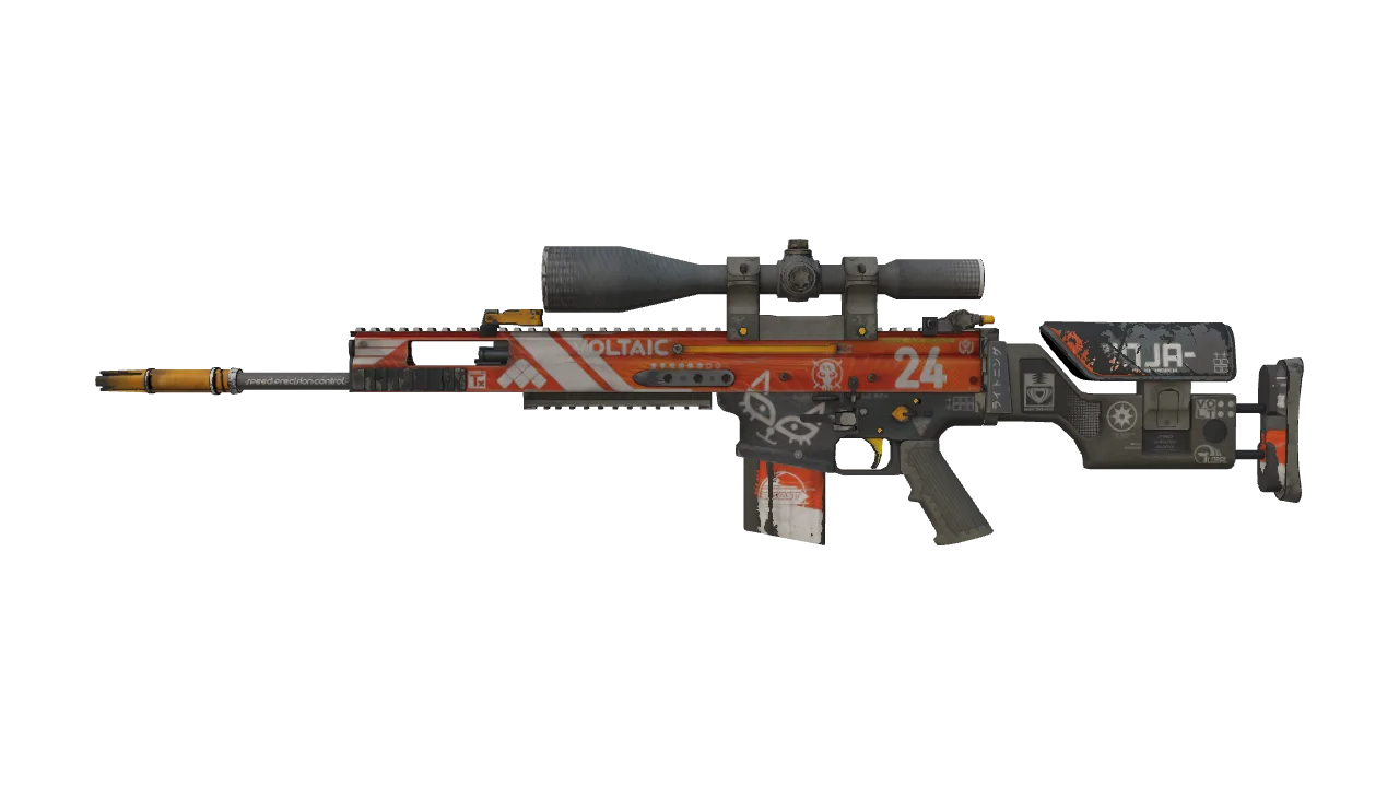 StatTrak™ SCAR-20 | Bloodsport (Well-Worn) — Dust II light, front