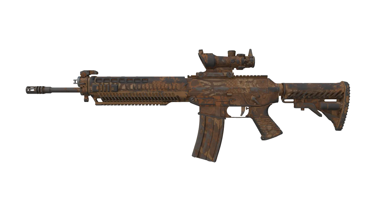 SG 553 | Safari Print (Well-Worn) — Dust II light, front