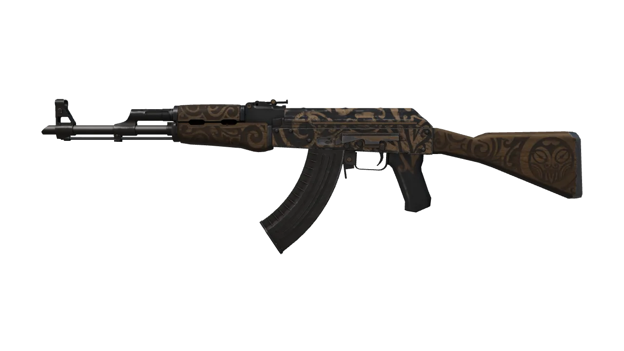 StatTrak™ AK-47 | Uncharted (Well-Worn) — Dust II light, front