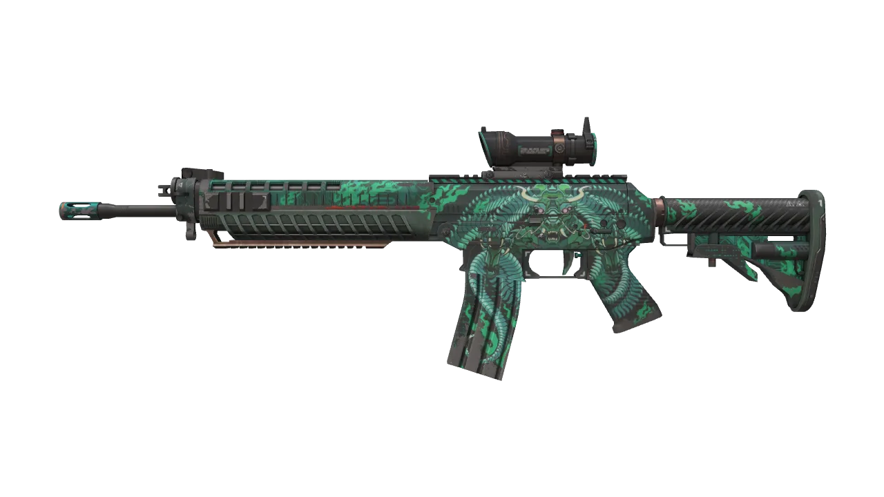 SG 553 | Dragon Tech (Field-Tested) — Dust II light, front