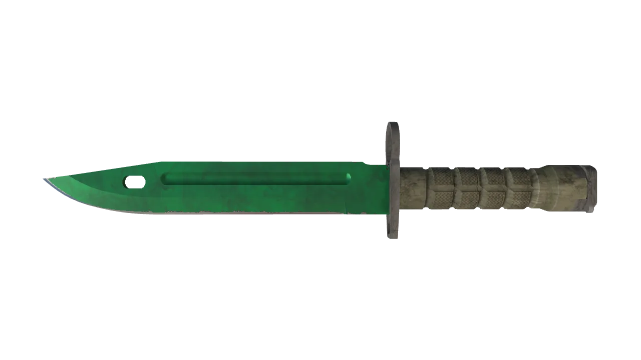 ★ Bayonet | Gamma Doppler (Emerald) (Minimal Wear) — Dust II light, front