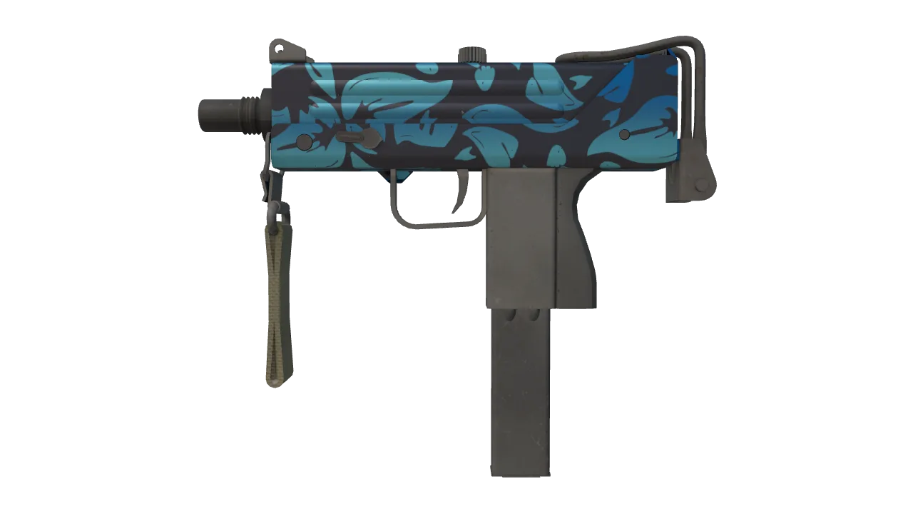 MAC-10 | Oceanic (Minimal Wear) — Dust II light, front