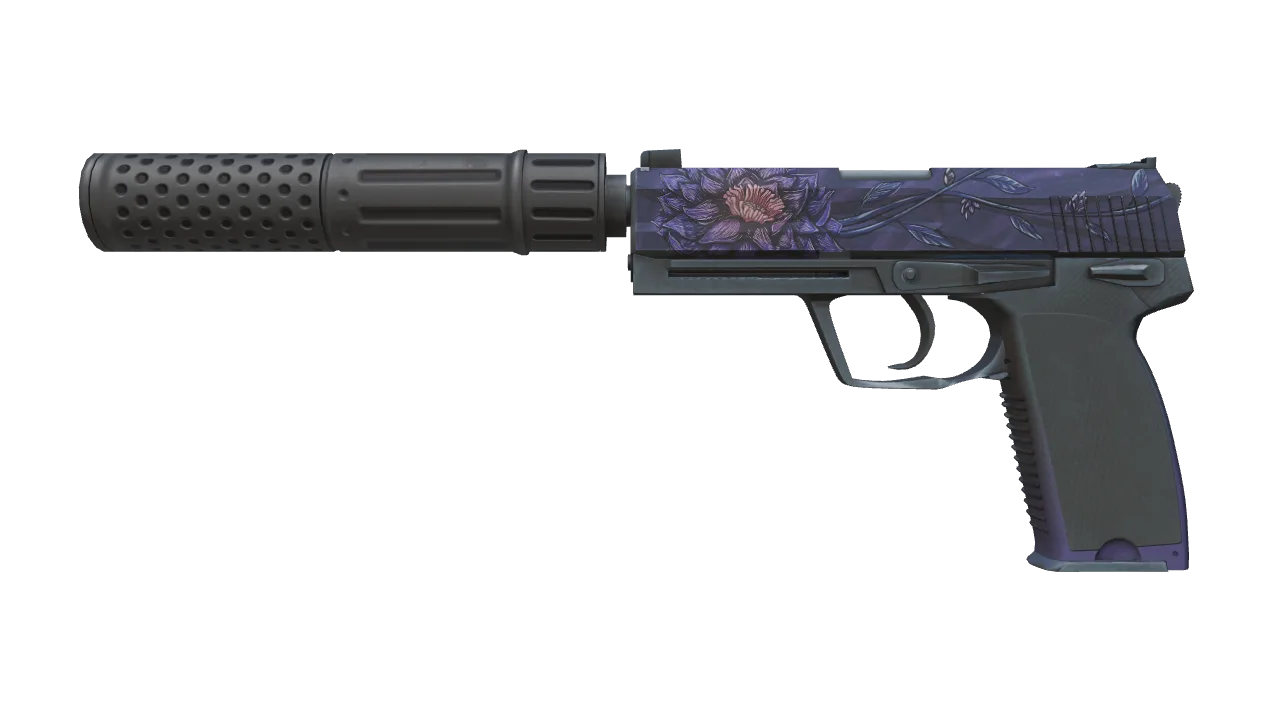 USP-S | Black Lotus (Factory New) — Dust II light, front