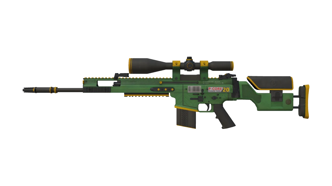 SCAR-20 | Powercore (Minimal Wear) — Dust II light, front