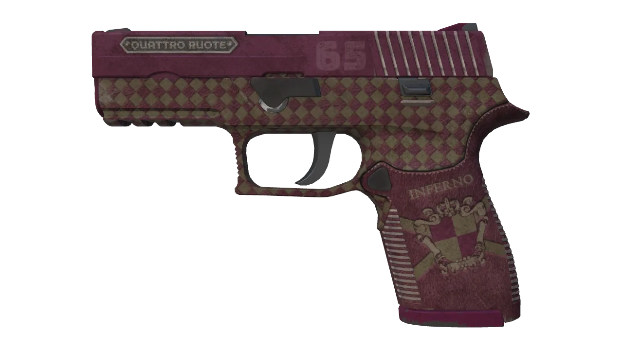 P250 | Vino Primo (Battle-Scarred) — Dust II light, front