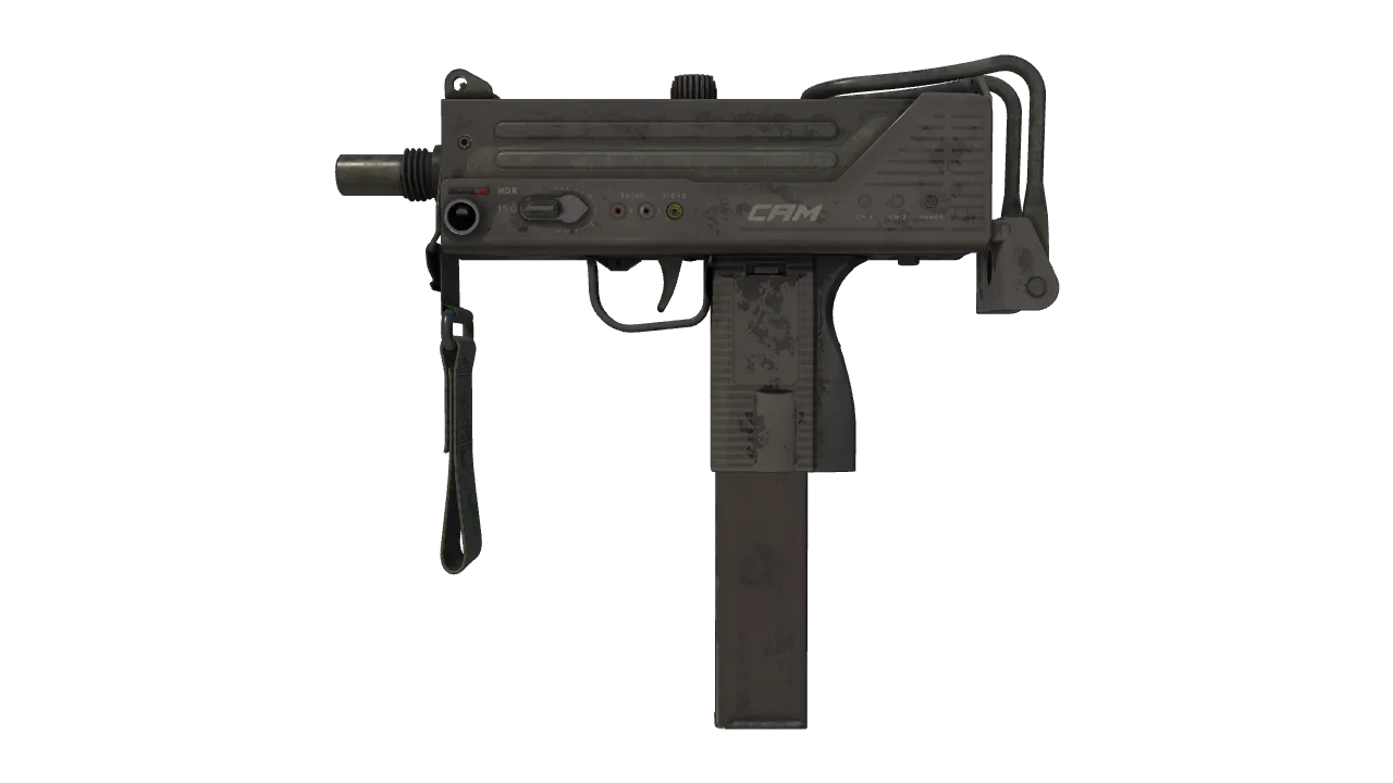 Souvenir MAC-10 | Video Cam (Battle-Scarred) — Dust II light, front