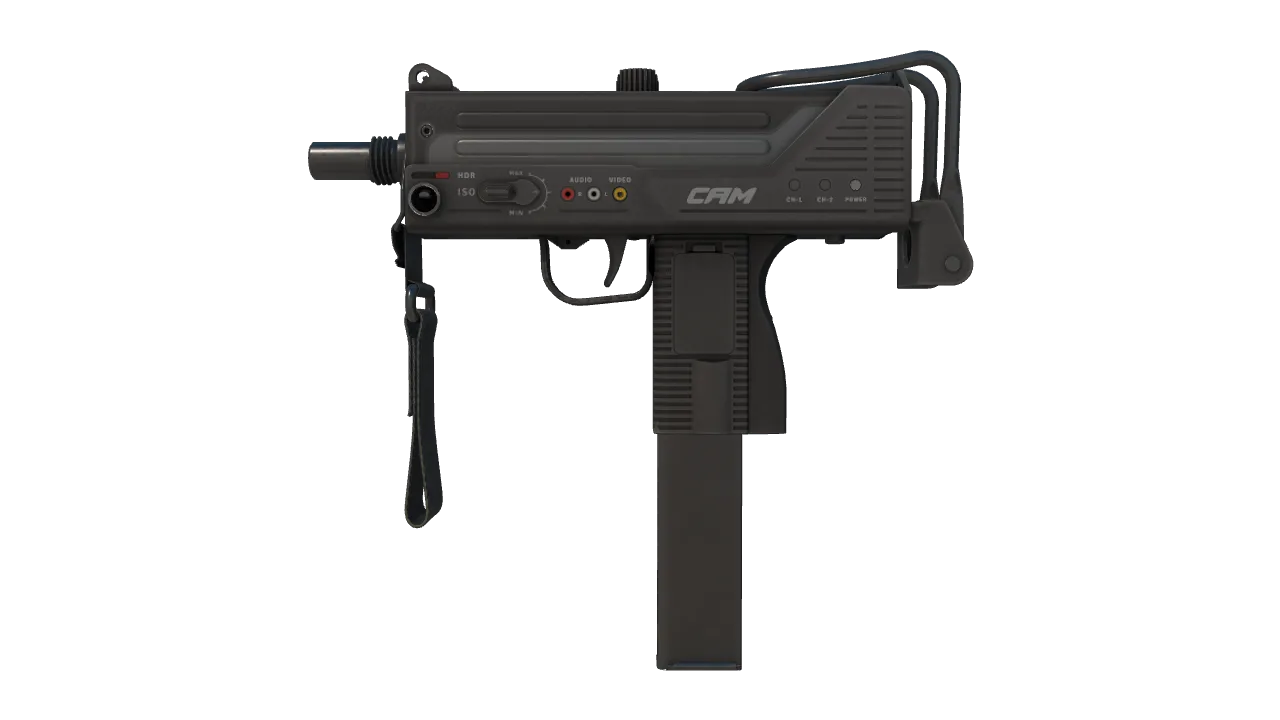 MAC-10 | Video Cam (Minimal Wear) — Dust II light, front