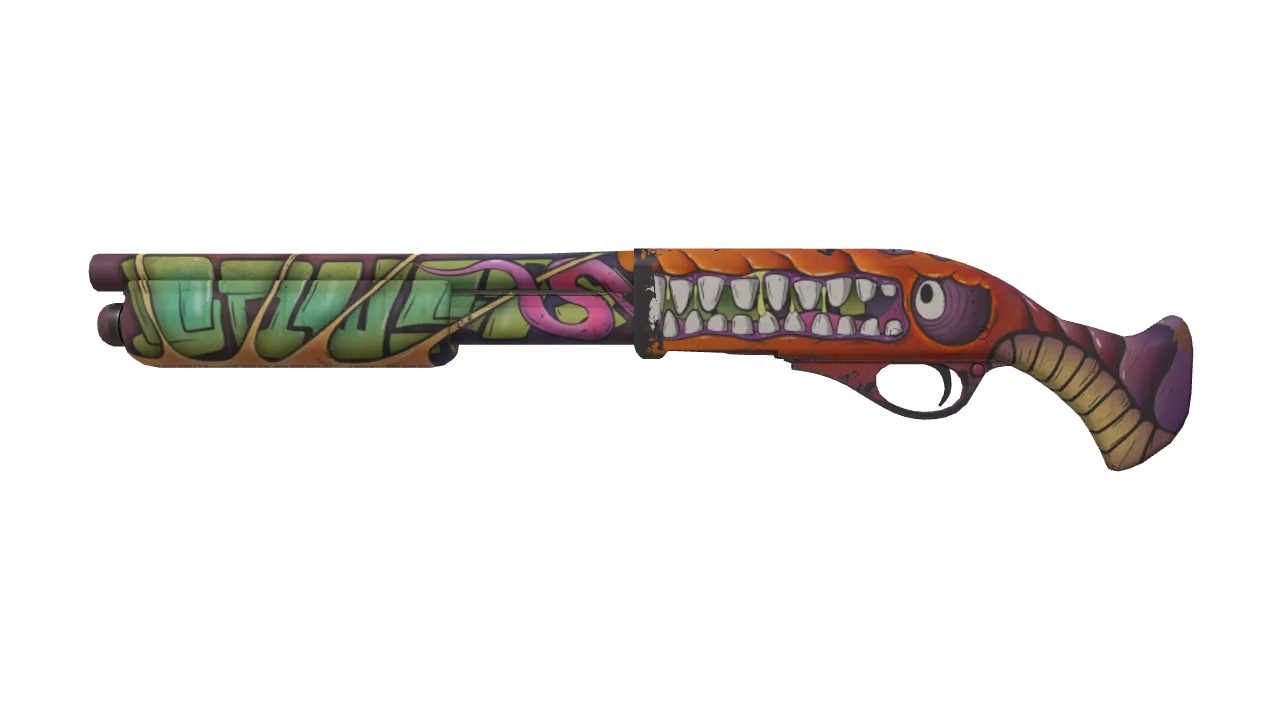 StatTrak™ Sawed-Off | Devourer (Well-Worn) — Dust II light, front
