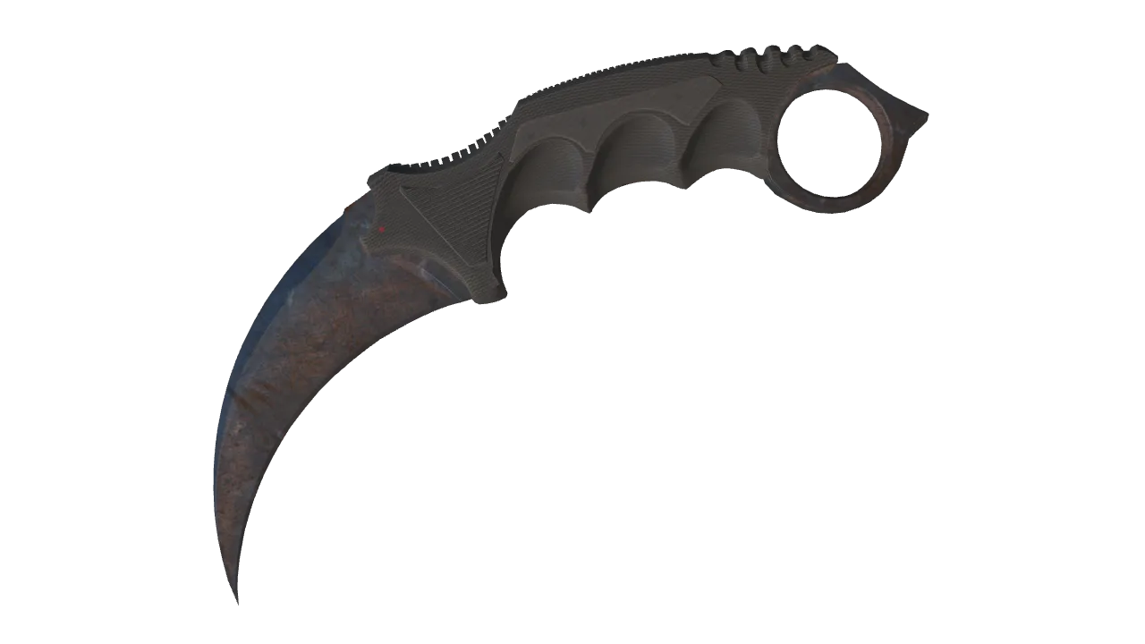 ★ Karambit | Rust Coat (Well-Worn) — Dust II light, front