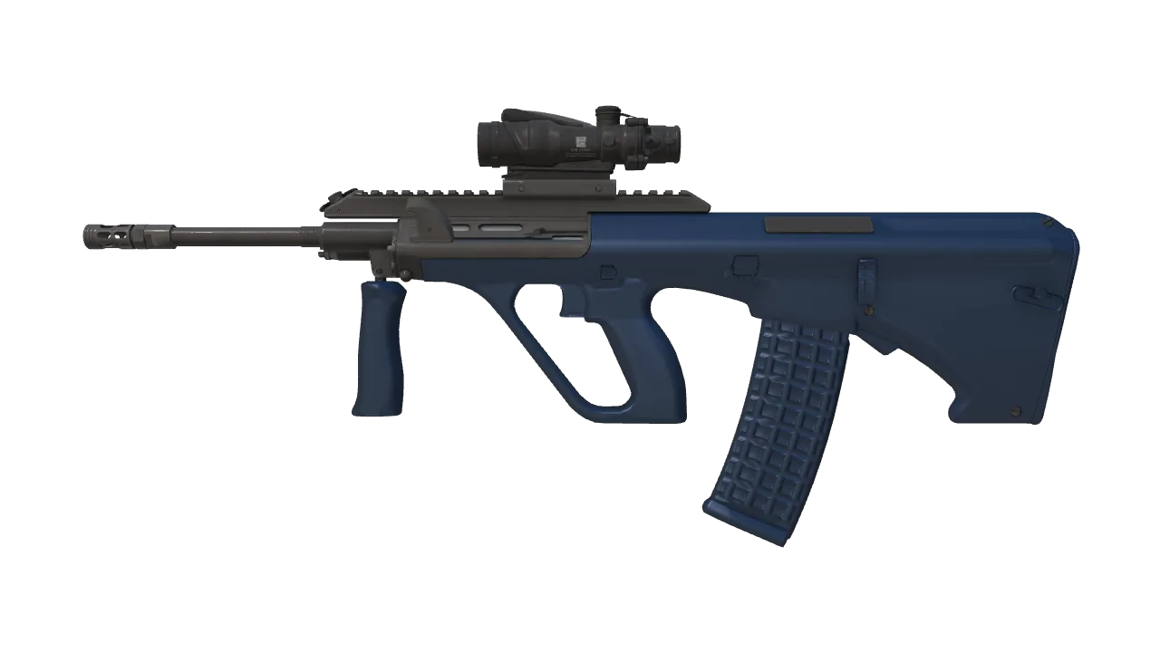 AUG | Anodized Navy (Factory New) — Dust II light, front